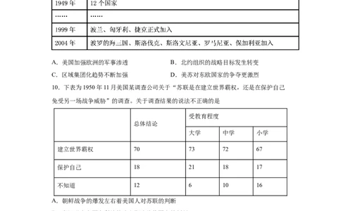 2023届高考历史一轮复习双测卷&mdash;&mdash;当今世界政治格局的演变B卷(word版含解析）_07高考历史_通用版（老高考）复习资料_2023年复习资料_2023届高考历史一轮复习双测卷（解析版）