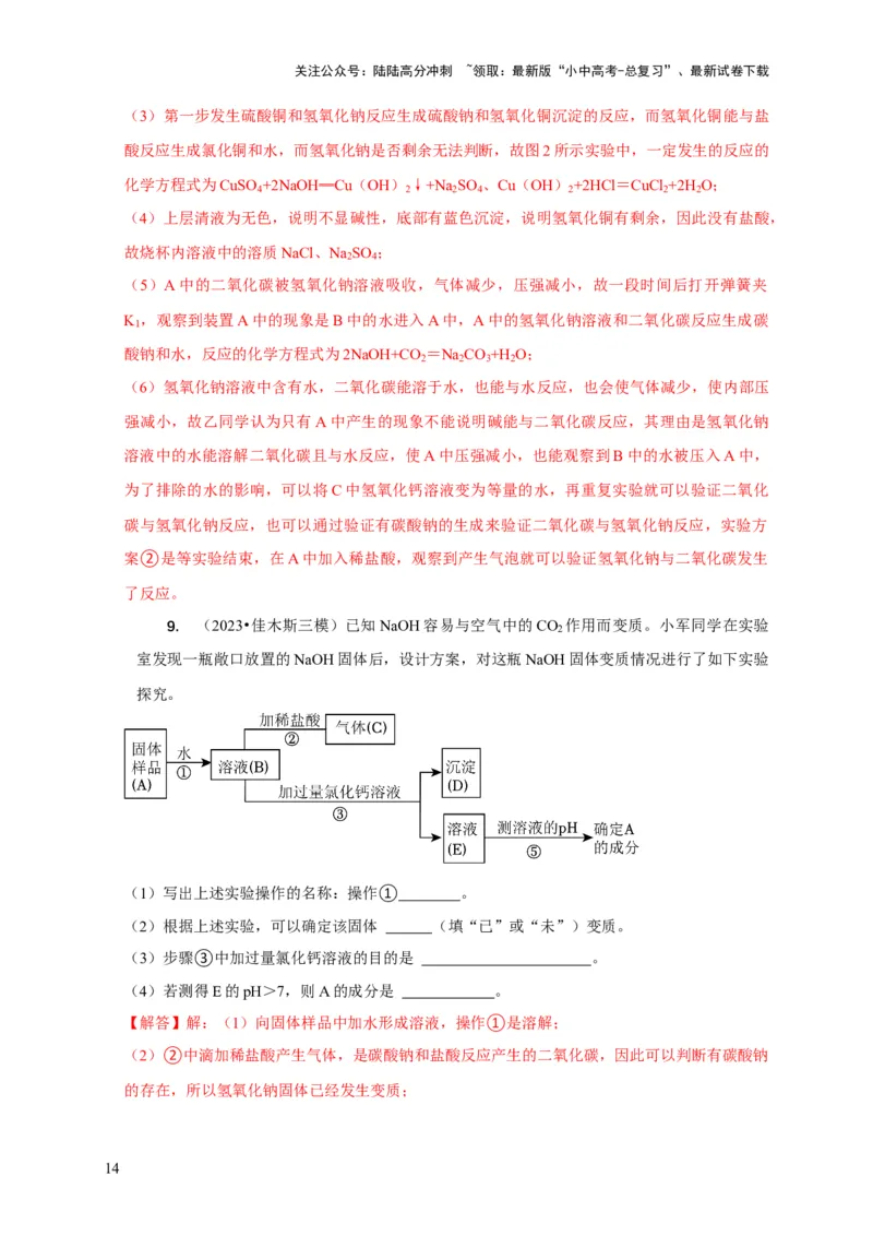 专题06物质的变质问题（解析版）_02中考总复习（2026版更新中）_05-化学-中考总复习_2024年中考复习资料_二轮复习资料_2024年中考化学二轮专项复习核心考点讲解与必刷题型