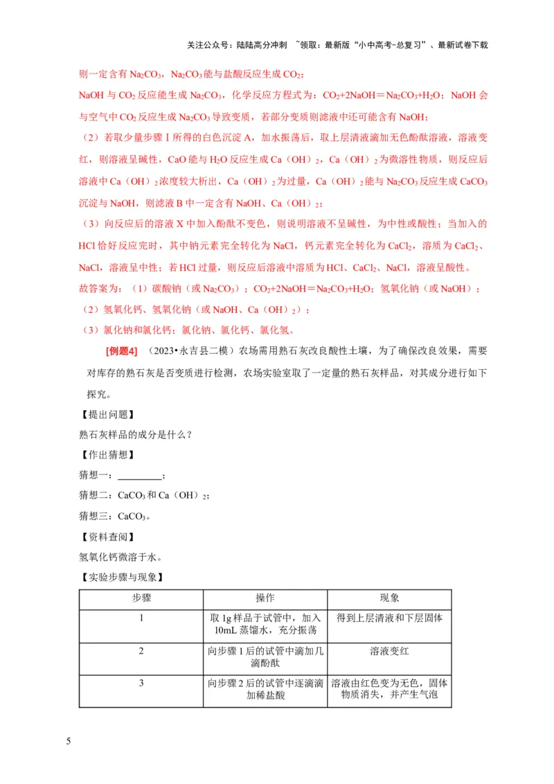 专题06物质的变质问题（解析版）_02中考总复习（2026版更新中）_05-化学-中考总复习_2024年中考复习资料_二轮复习资料_2024年中考化学二轮专项复习核心考点讲解与必刷题型
