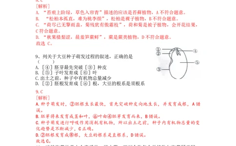 专题06生物圈中有哪些绿色植物及种子的萌发（解析版）_02中考总复习（2026版更新中）_08-生物-中考总复习_2024年中考复习资料_一轮复习_配套练习_教师版（含答案解析）