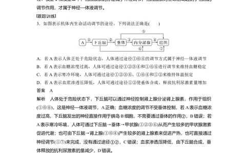 2024年高考生物一轮复习（新人教版）第8单元　微专题六　动物生命活动调节模型的构建和分析_09高考生物_2024年新高考资料_1.2024一轮复习_2024年高考生物一轮复习讲义（新人教版）