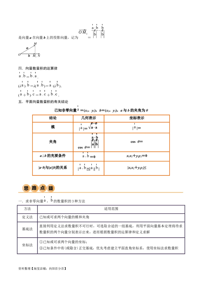 10.2平面向量的数量积（精讲）（教师版）_02高考数学_新高考复习资料_2024年新高考资料_一轮复习资料_完2024年高考数学一轮复习一隅三反系列（新高考）