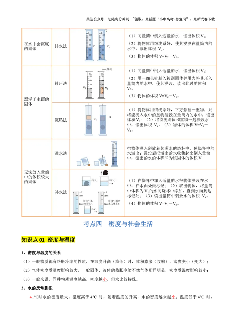 专题07质量和密度（4大模块知识清单+4个易混易错+3种方法技巧+典例真题精析）（解析版）_02中考总复习（2026版更新中）_04-物理-中考总复习_2025年中考复习资料
