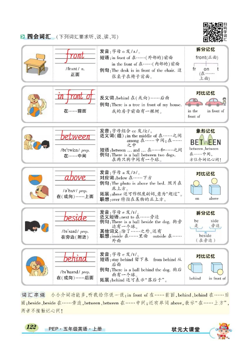 状元大课堂五年级上册英语人教PEP版正文_26春四年级上下册人教版_四上英语合集人教版PEP英语四年级上册新教材（教学视频+课件+动画+音频+练习+教案）_17练习资料_《状元导学案》