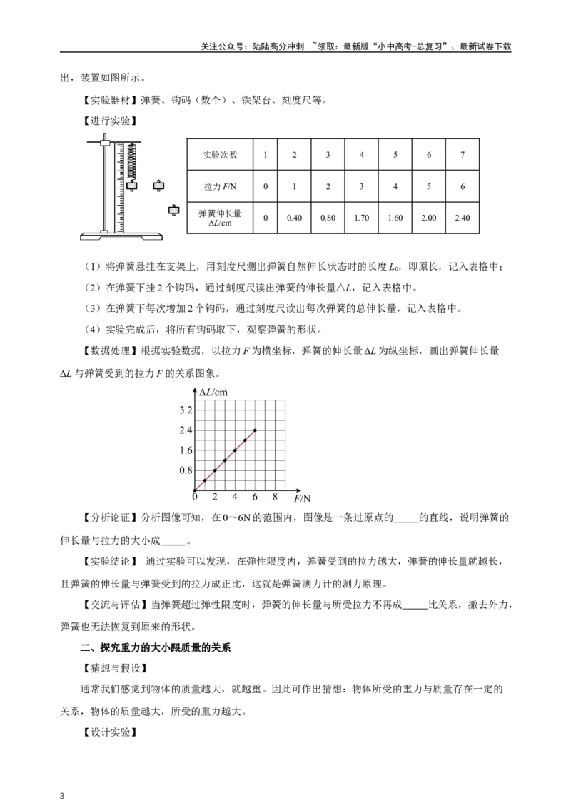 专题07力（知识梳理+典例+练习）-2024物理中考一轮复习精品资料（学生版）_02中考总复习（2026版更新中）_04-物理-中考总复习_2024年中考复习资料_一轮复习_配套练习