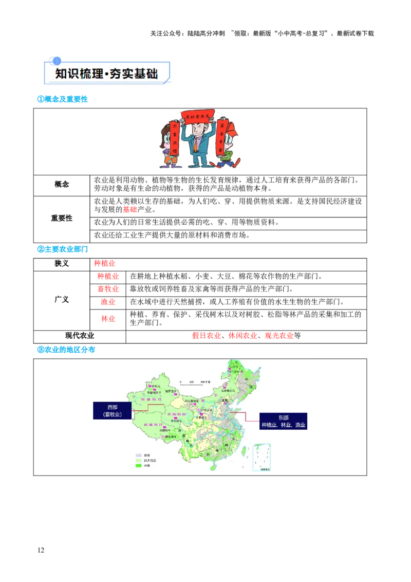 专题21中国的经济和文化（讲义）（原卷版）_02中考总复习（2026版更新中）_09-地理-中考总复习_2024年中考复习资料_一轮复习_❤2024年中考地理一轮复习讲练测（全国通用）_配套讲义