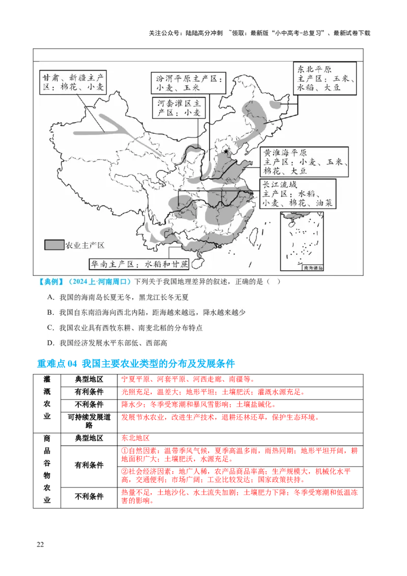 专题21中国的经济和文化（讲义）（原卷版）_02中考总复习（2026版更新中）_09-地理-中考总复习_2024年中考复习资料_一轮复习_❤2024年中考地理一轮复习讲练测（全国通用）_配套讲义