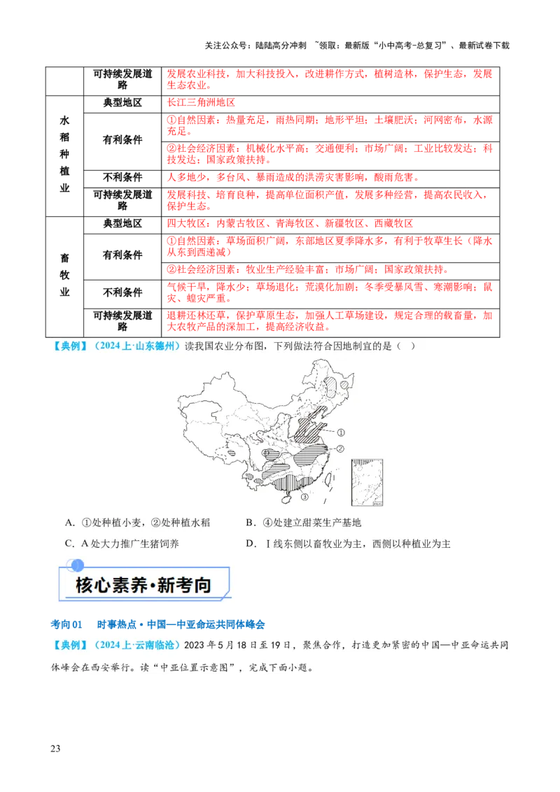专题21中国的经济和文化（讲义）（原卷版）_02中考总复习（2026版更新中）_09-地理-中考总复习_2024年中考复习资料_一轮复习_❤2024年中考地理一轮复习讲练测（全国通用）_配套讲义