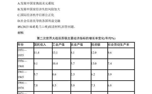 2025人教版新教材历史高考第一轮基础练--第40讲　社会主义国家的发展与变化和世界殖民体系的瓦解与新兴国家的发展（含答案）_07高考历史_2025年新高考资料_一轮复习