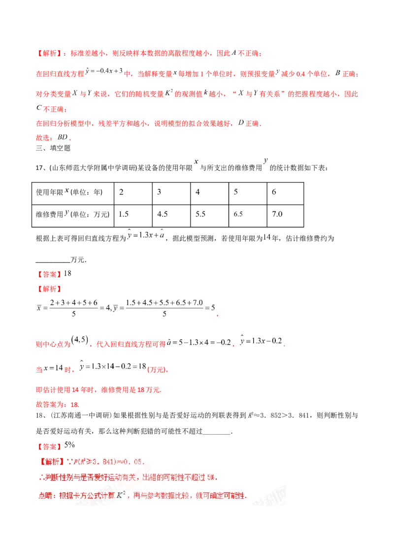 2021年高考数学精选考点专项突破题集专题9.3统计与统计案例（教师版含解析）_02高考数学_新高考复习资料_2023年新高考资料_一轮复习_2023新高考大一轮复习讲义+课件