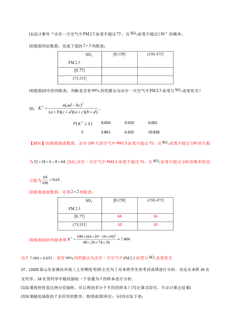 2021年高考数学精选考点专项突破题集专题9.3统计与统计案例（教师版含解析）_02高考数学_新高考复习资料_2023年新高考资料_一轮复习_2023新高考大一轮复习讲义+课件
