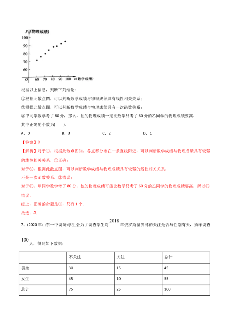 2021年高考数学精选考点专项突破题集专题9.3统计与统计案例（教师版含解析）_02高考数学_新高考复习资料_2023年新高考资料_一轮复习_2023新高考大一轮复习讲义+课件