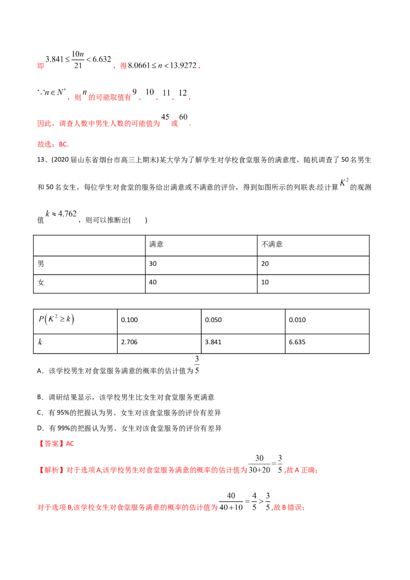 2021年高考数学精选考点专项突破题集专题9.3统计与统计案例（教师版含解析）_02高考数学_新高考复习资料_2023年新高考资料_一轮复习_2023新高考大一轮复习讲义+课件