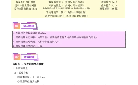 专题08机械运动（原卷版）_02中考总复习（2026版更新中）_04-物理-中考总复习_2024年中考复习资料_一轮复习_完备战2024年中考物理一轮复习考点帮（全国通用）