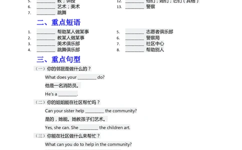 知识清单Unit4默写版_26春四年级上下册人教版_四上英语合集人教版PEP英语四年级上册新教材（教学视频+课件+动画+音频+练习+教案）_13知识清单（word）