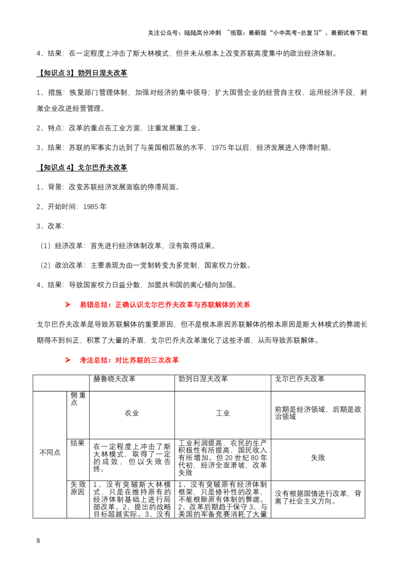 专题16世界现代史03-战后世界的变化与发展（word可编辑版）_02中考总复习（2026版更新中）_06-历史-中考总复习_2024年中考复习资料_一轮复习