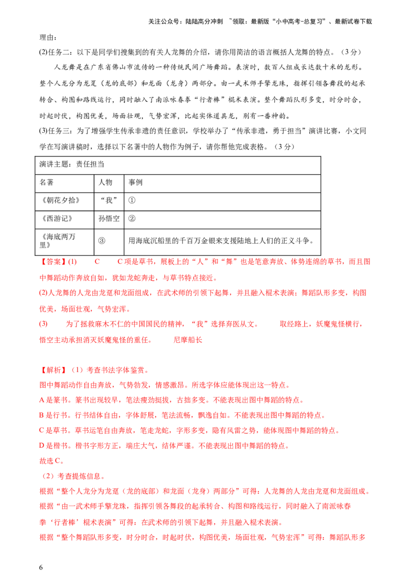 专题06综合性学习（信息概括、图文转换、对联标语）（测试）-2024年中考语文二轮复习讲练测（全国通用）（解析版）_02中考总复习（2026版更新中）_01-语文-中考总复习_2024年中考资料