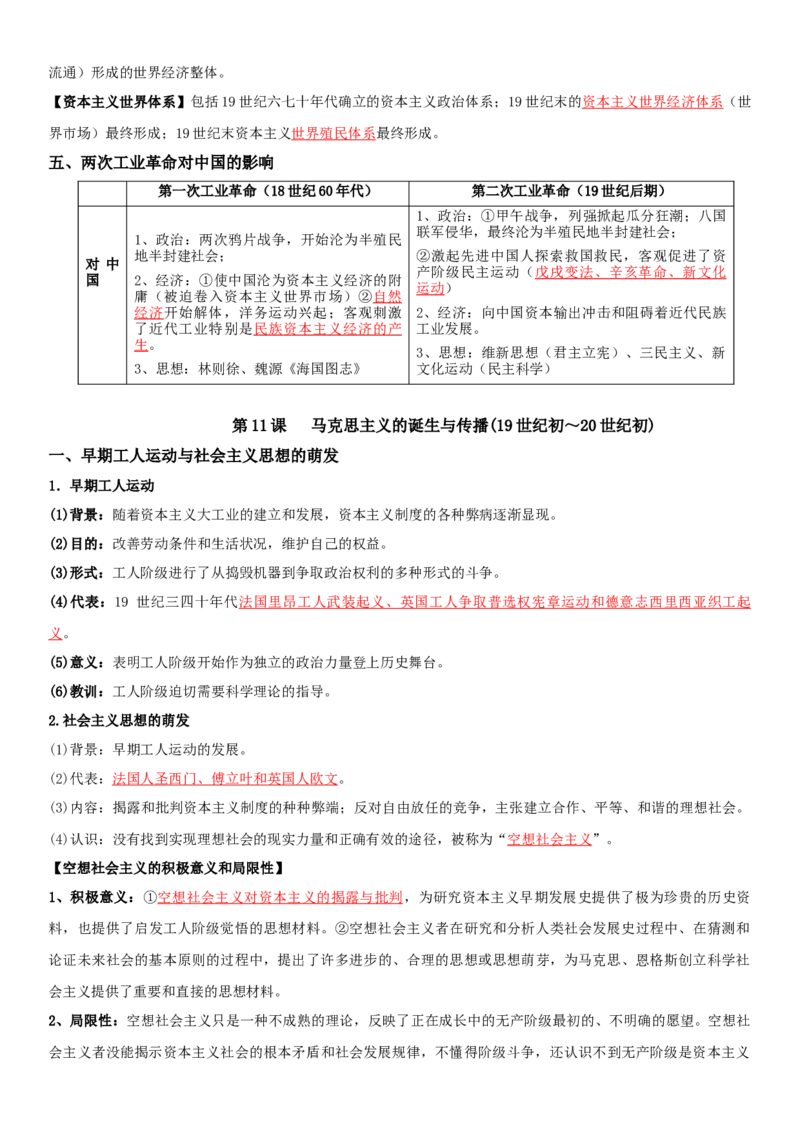 05++工业革命与马克思主义的诞生+-背记手册高中历史全册最新核心知识必背清单（中外历史纲要上、下册）_07高考历史_2024年新高考资料_1.2024一轮复习