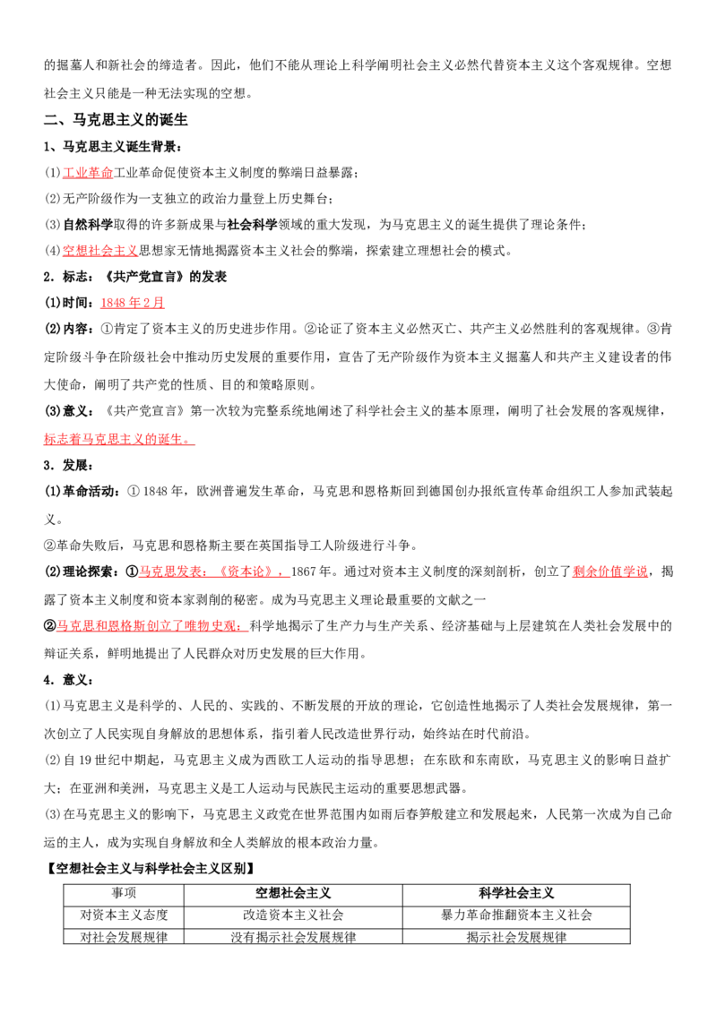 05++工业革命与马克思主义的诞生+-背记手册高中历史全册最新核心知识必背清单（中外历史纲要上、下册）_07高考历史_2024年新高考资料_1.2024一轮复习
