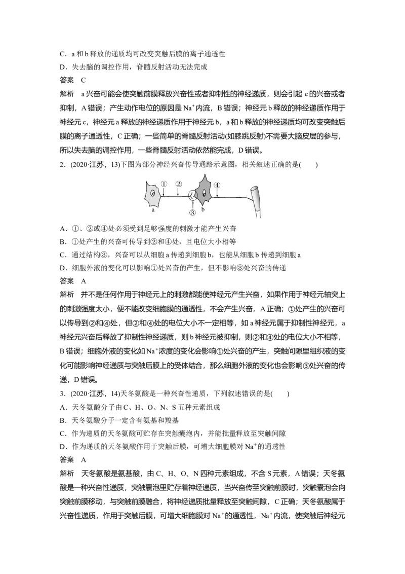 2024年高考生物一轮复习（新人教版）第8单元　第3课时　神经冲动的产生、传导和传递_09高考生物_2024年新高考资料_1.2024一轮复习_2024年高考生物一轮复习讲义（新人教版）