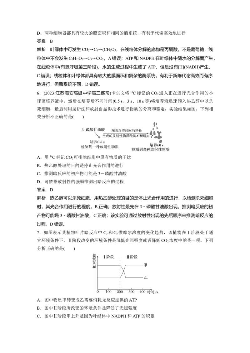2024年高考生物一轮复习（新人教版）第3单元　第5课时　捕获光能的色素和结构及光合作用的原理_09高考生物_2024年新高考资料_1.2024一轮复习_2024年高考生物一轮复习讲义（新人教版）