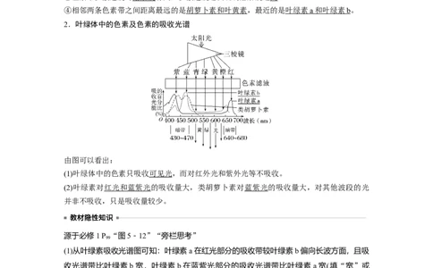 2024年高考生物一轮复习（新人教版）第3单元　第5课时　捕获光能的色素和结构及光合作用的原理_09高考生物_2024年新高考资料_1.2024一轮复习_2024年高考生物一轮复习讲义（新人教版）