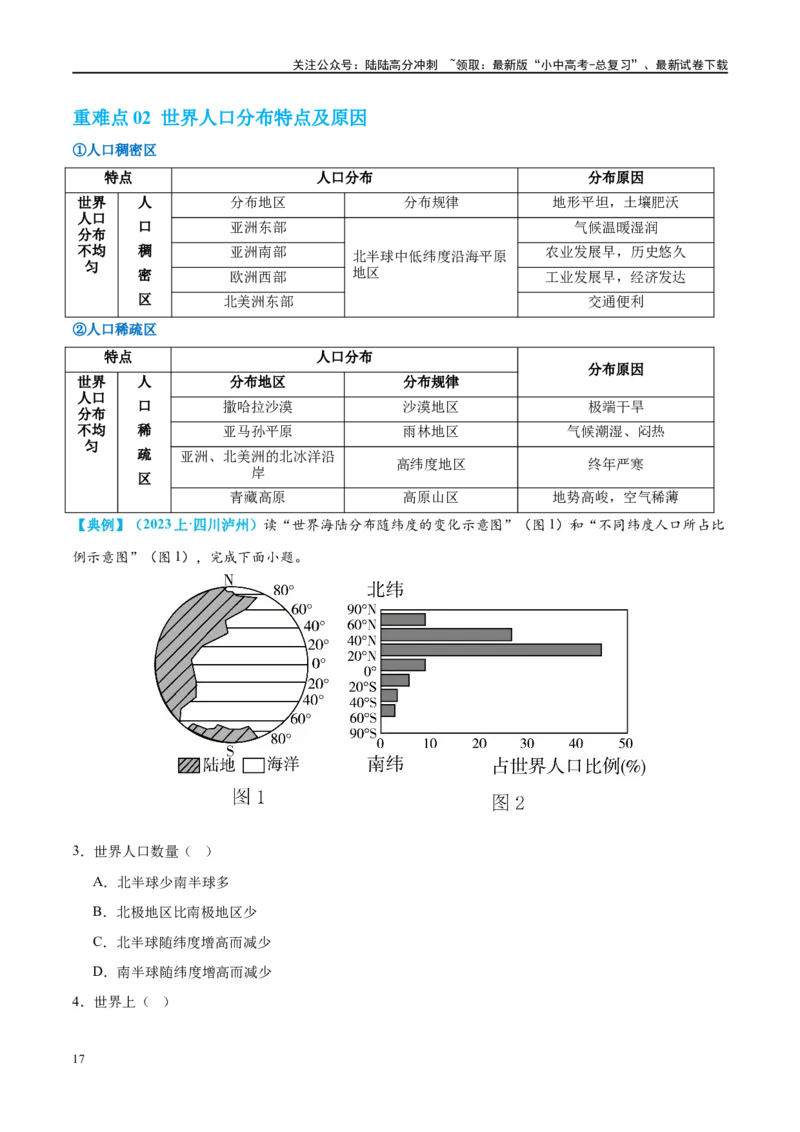 专题06居民与聚落（讲义）（原卷版）_02中考总复习（2026版更新中）_09-地理-中考总复习_2024年中考复习资料_一轮复习_❤2024年中考地理一轮复习讲练测（全国通用）_配套讲义