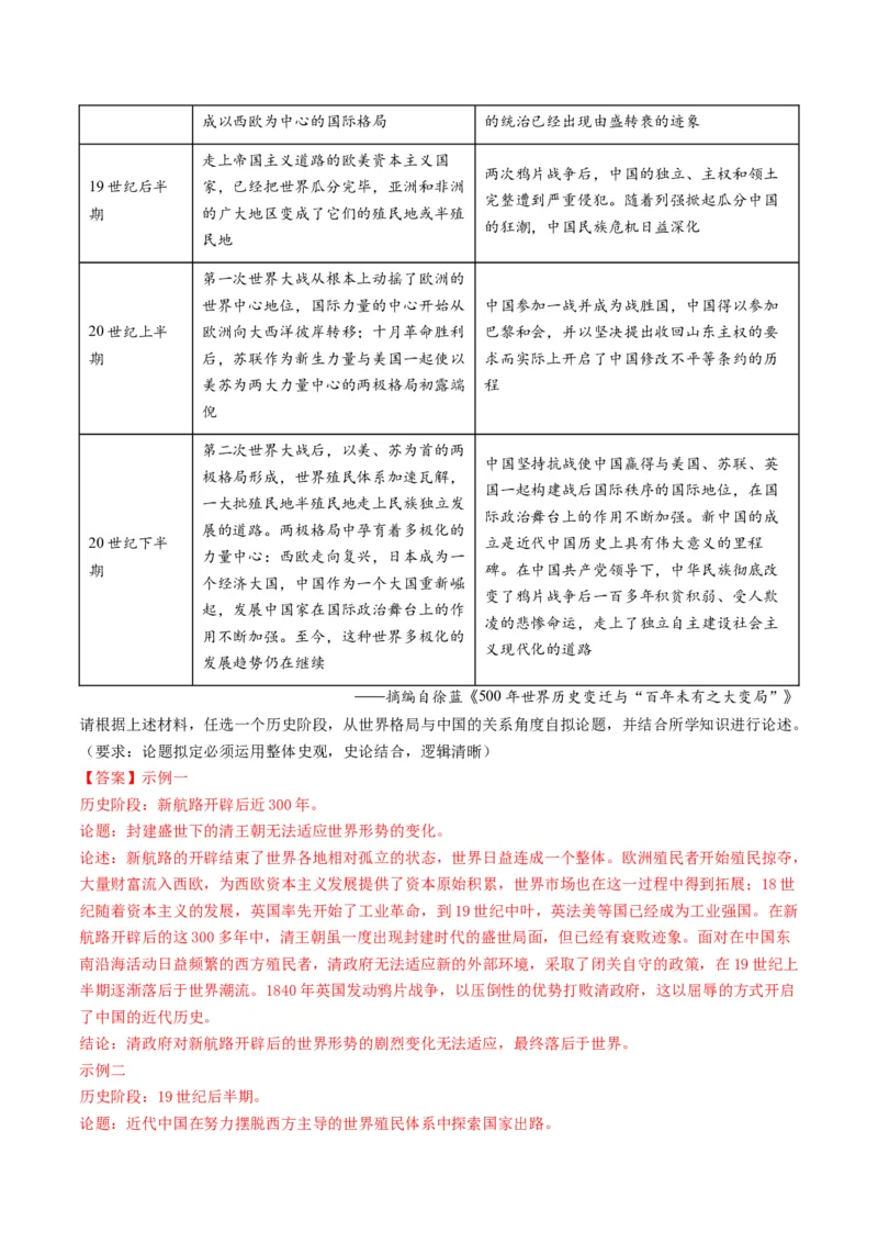 2024年一轮复习收官卷第二模拟（湖北卷）（解析版）_07高考历史_2024年新高考资料_1.2024一轮复习_2024年高考历史一轮复习讲练测（新教材新高考）
