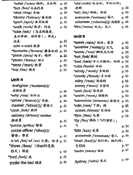 课本单词表_26春四年级上下册人教版_四上英语合集人教版PEP英语四年级上册新教材（教学视频+课件+动画+音频+练习+教案）_01单词表（word+pdf）