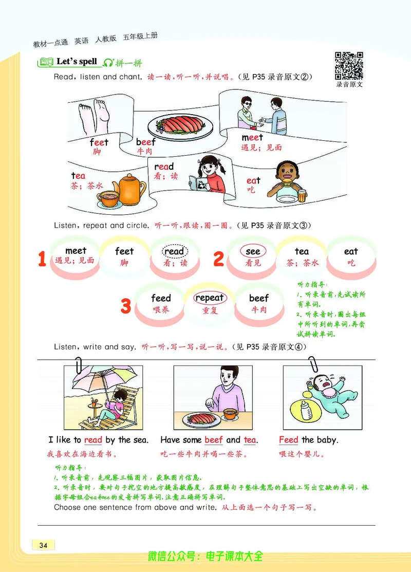 英语5A_26春四年级上下册人教版_四上英语合集人教版PEP英语四年级上册新教材（教学视频+课件+动画+音频+练习+教案）_17练习资料_小学英语（预习复习资料大礼包）_《教材一点通》