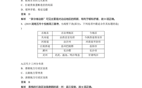 06热点强化练一　中国古代的地方治理_07高考历史_通用版（老高考）复习资料_2023年复习资料_一轮+二轮_历史高三一轮复习系列_历史高三一轮复习系列《一轮复习讲义》（教师版）