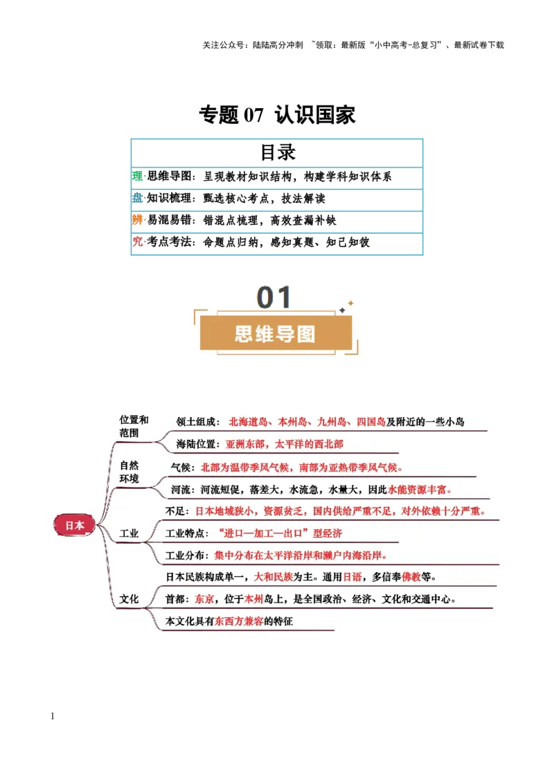 专题07认识国家-2025年中考地理知识点梳理（背诵版）_02中考总复习（2026版更新中）_09-地理-中考总复习_2025中考地理复习资料_2025年中考地理知识点_挖空版+背诵版