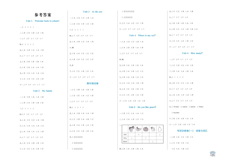 黄冈名卷三年级下册英语人教PEP版_26春四年级上下册人教版_四上英语合集人教版PEP英语四年级上册新教材（教学视频+课件+动画+音频+练习+教案）_17练习资料_《黄冈名卷》