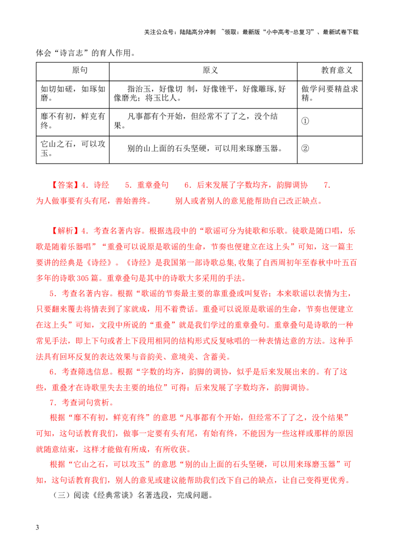 专题16《经典常谈》阅读题优选40题-2024年中考语文复习之《经典常谈》章节阅读与训练（解析版）_02中考总复习（2026版更新中）_01-语文-中考总复习_2024年中考资料_专项复习资料