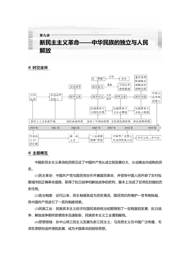 2023年高考历史一轮复习（部编版新高考）第9讲课题23　五四运动与中国的诞生_07高考历史_新高考复习资料_2023年新高考复习资料_2023新高考大一轮复习讲义