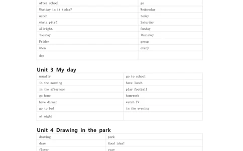 译林版英语四年级下册单词默写表_26春四年级上下册人教版_四上英语合集人教版PEP英语四年级上册新教材（教学视频+课件+动画+音频+练习+教案）_17练习资料_《小学英语单词默写表》