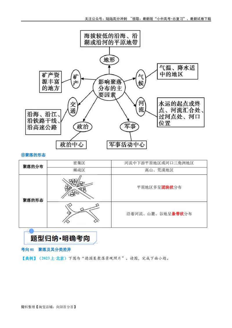 专题06居民与聚落（讲义）（解析版）_02中考总复习（2026版更新中）_09-地理-中考总复习_2024年中考复习资料_一轮复习_❤2024年中考地理一轮复习讲练测（全国通用）_配套讲义