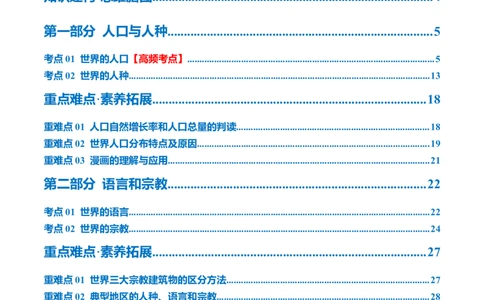 专题06居民与聚落（讲义）（解析版）_02中考总复习（2026版更新中）_09-地理-中考总复习_2024年中考复习资料_一轮复习_❤2024年中考地理一轮复习讲练测（全国通用）_配套讲义