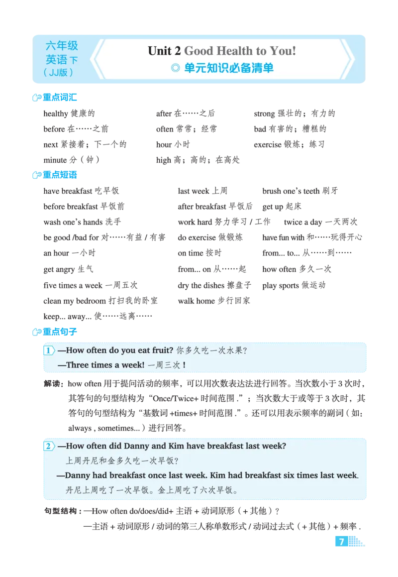 26春好卷六年级英语下（JJ版）微卷_26春好卷英语冀教_26春好卷英语冀教六下