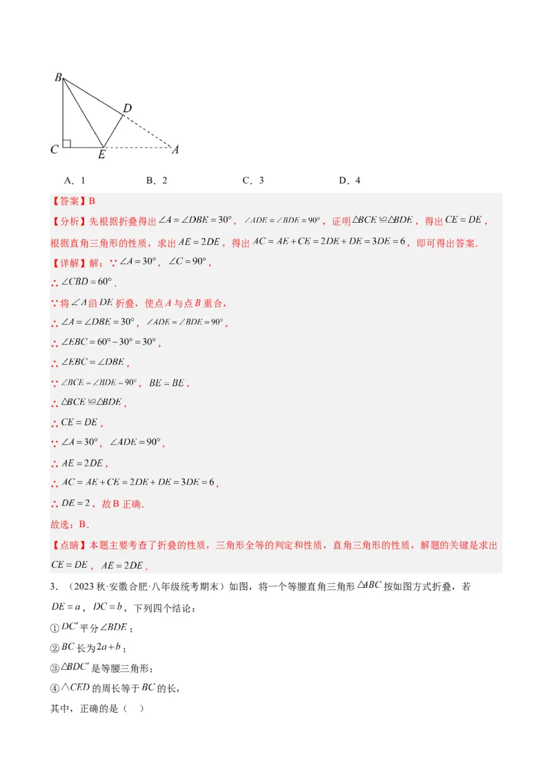 专题10轴对称中的翻折、旋转问题专训（教师版）_初中数学_八年级数学上册（人教版）_重难点专题提升-V7_2024版