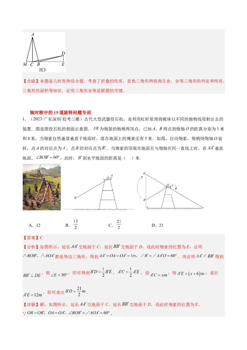 专题10轴对称中的翻折、旋转问题专训（教师版）_初中数学_八年级数学上册（人教版）_重难点专题提升-V7_2024版