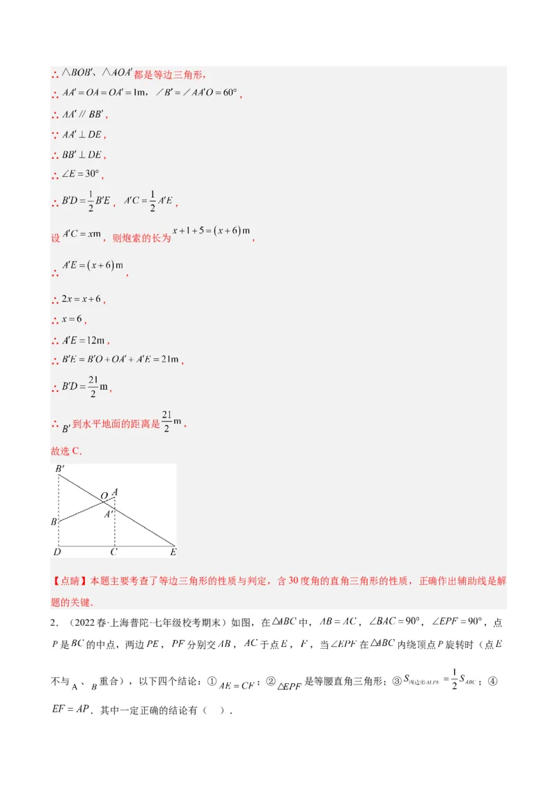专题10轴对称中的翻折、旋转问题专训（教师版）_初中数学_八年级数学上册（人教版）_重难点专题提升-V7_2024版