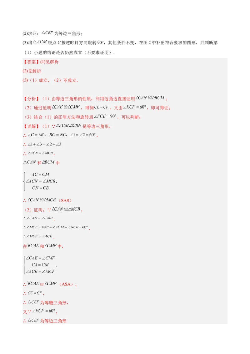 专题10轴对称中的翻折、旋转问题专训（教师版）_初中数学_八年级数学上册（人教版）_重难点专题提升-V7_2024版