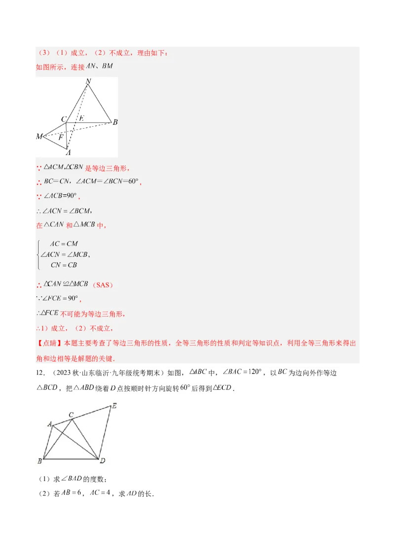 专题10轴对称中的翻折、旋转问题专训（教师版）_初中数学_八年级数学上册（人教版）_重难点专题提升-V7_2024版