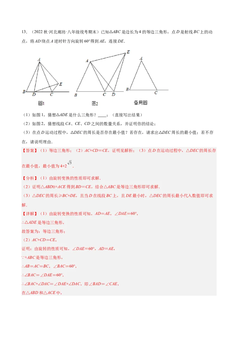 专题10轴对称中的翻折、旋转问题专训（教师版）_初中数学_八年级数学上册（人教版）_重难点专题提升-V7_2024版
