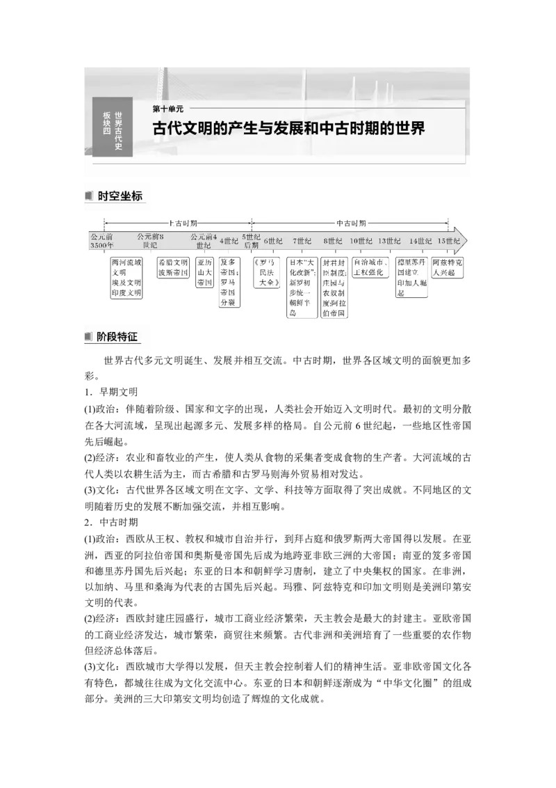 2024年高考历史一轮复习（部编版）板块4第10单元第26讲　古代文明的产生与发展_07高考历史_2024年新高考资料_1.2024一轮复习_2024年高考历史一轮复习讲义（部编版）