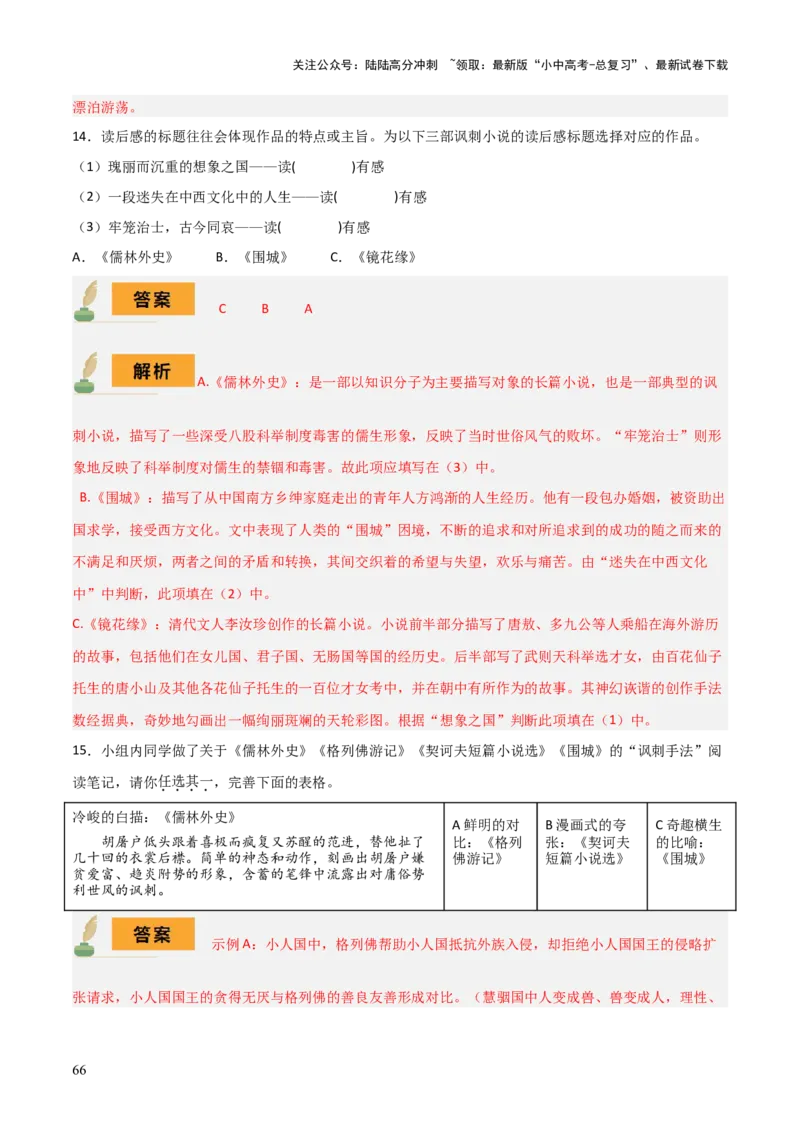 专题18《三国演义》《围城》（2份思维导图+2部名著梳理+考点梳理+6个学习目标+3点课标要求）（解析版）_02中考总复习（2026版更新中）_01-语文-中考总复习_2025年中考资料