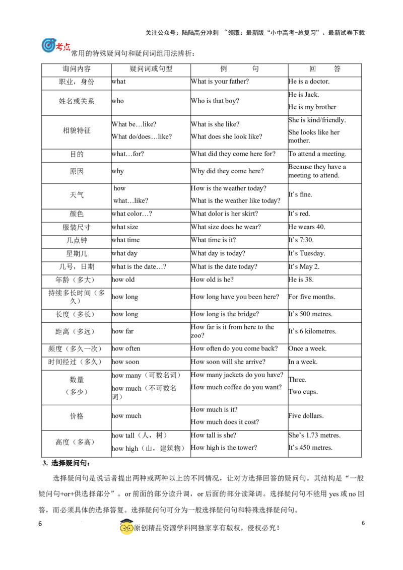 专题13.简单句考点聚焦和精讲（原卷版）_02中考总复习（2026版更新中）_03-英语-中考总复习_2024年中考复习资料_一轮复习_备战2024年中考英语一轮复习考点帮（全国通用）