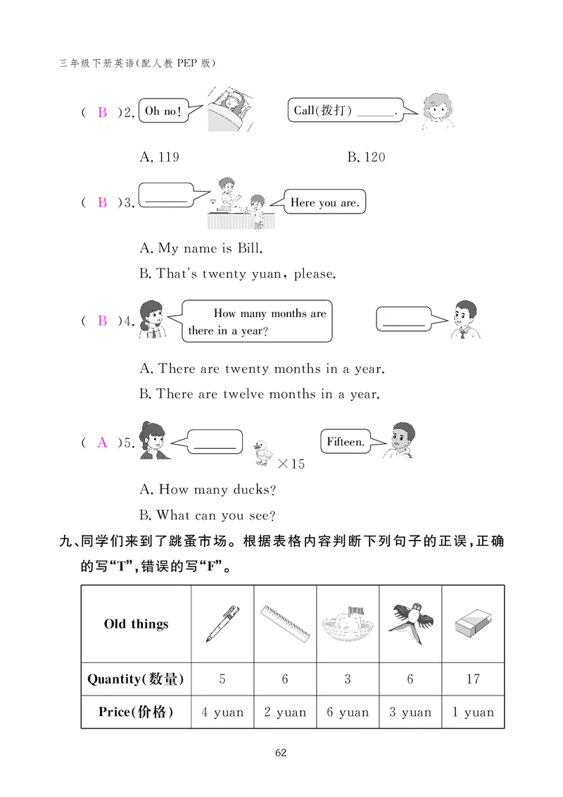 英语作业本（人教PEP版）三年级下册教师用书_26春四年级上下册人教版_四上英语合集人教版PEP英语四年级上册新教材（教学视频+课件+动画+音频+练习+教案）_17练习资料