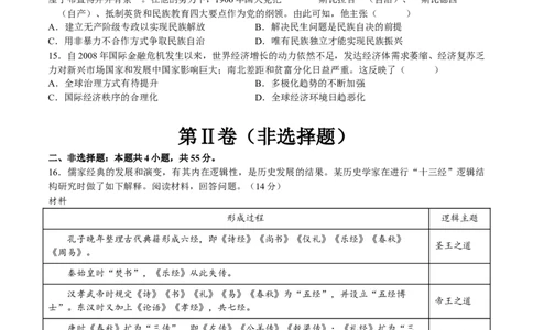 2024年一轮复习收官卷第一模拟（山东卷）（原卷版）_07高考历史_2024年新高考资料_1.2024一轮复习_2024年高考历史一轮复习讲练测（新教材新高考）